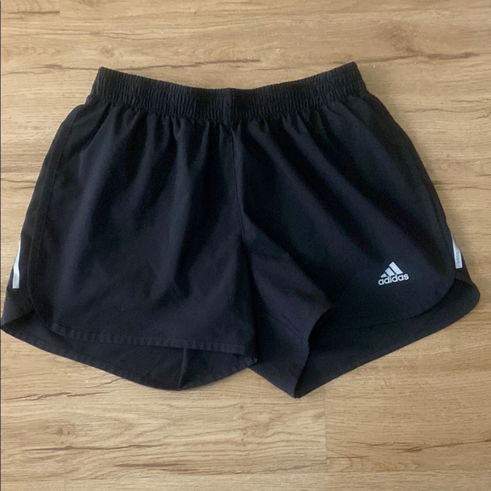 Adidas Black Athletic Shorts with Reflective Strips